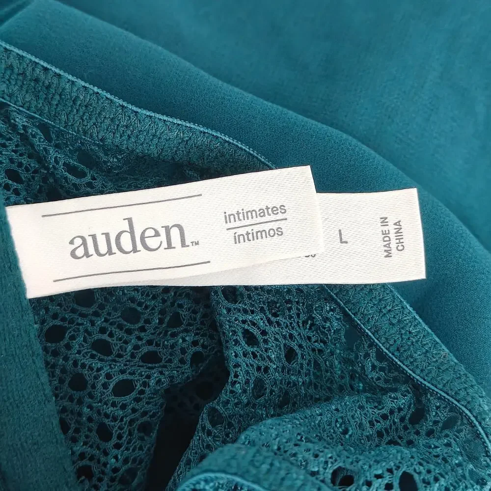 Auden Women's Medium Babydoll Lingerie Triangle Intimates Sleepwear Lace Teal